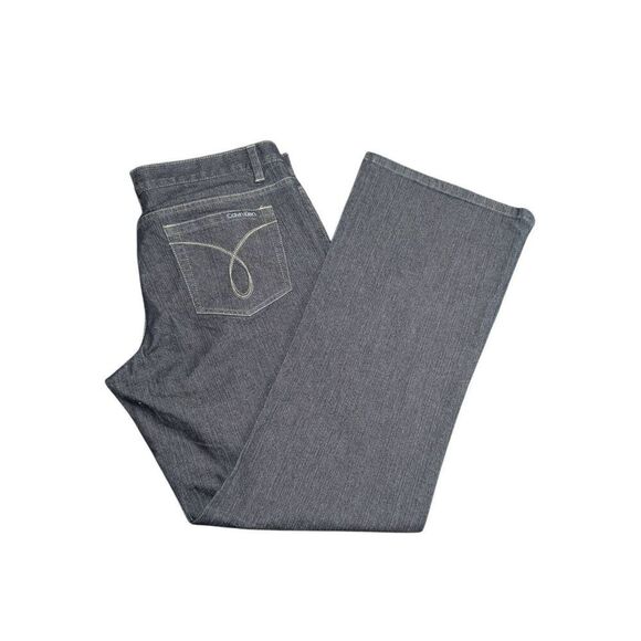 NWT CALVIN KLEIN DARK RINSE REGUALR FIT FLARE LEG PREMIUM WOMEN JEANS 14/32 - Picture 1 of 9